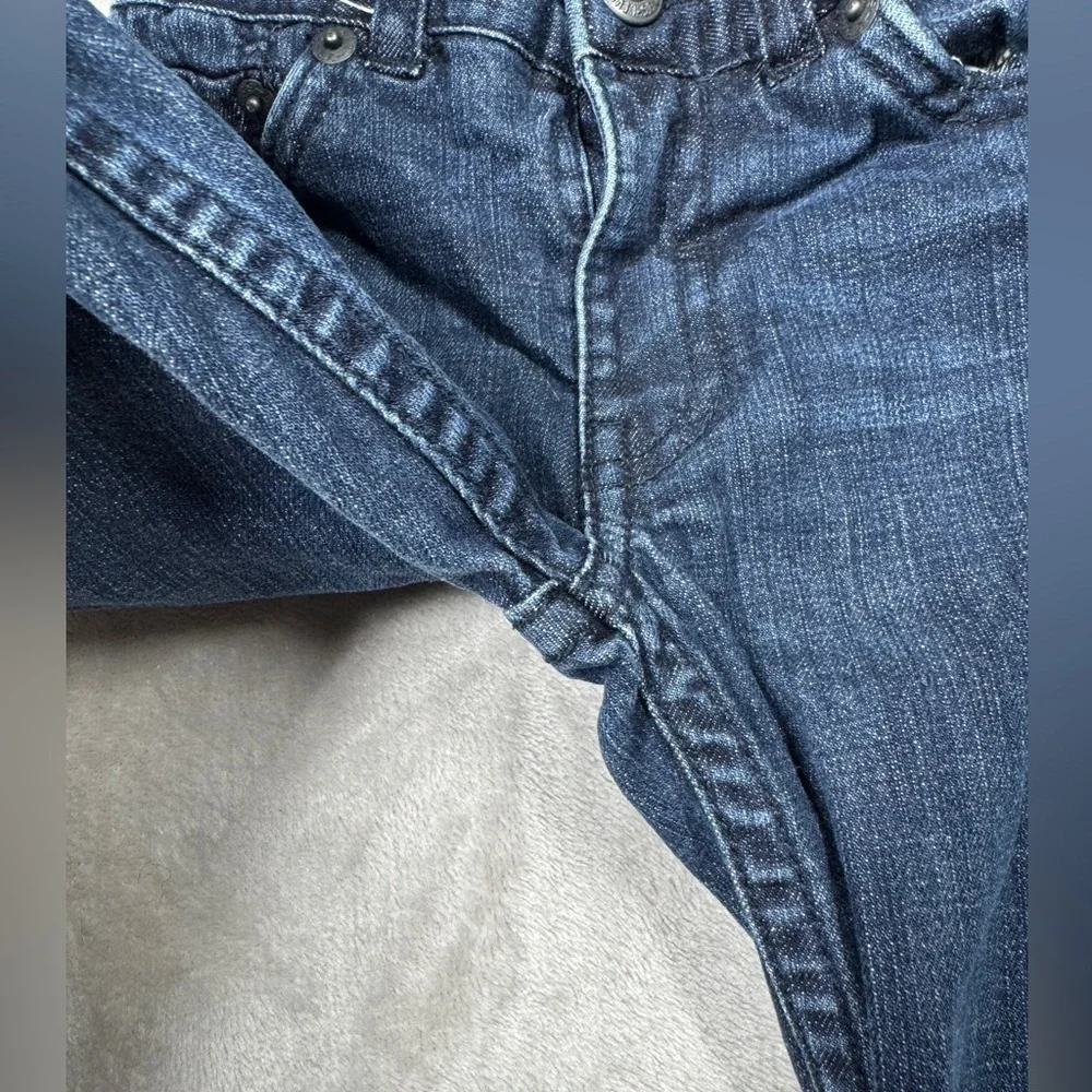Levi’s Dark Blue Wash Rolled Grey Cuffs Cotton Blend Stretch Jeans Size 12M